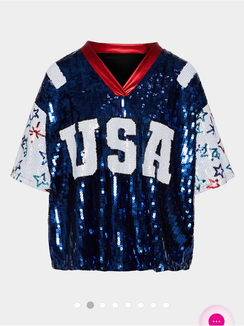 NWT Blue Sequin "USA" Short-Sleeve Jersey